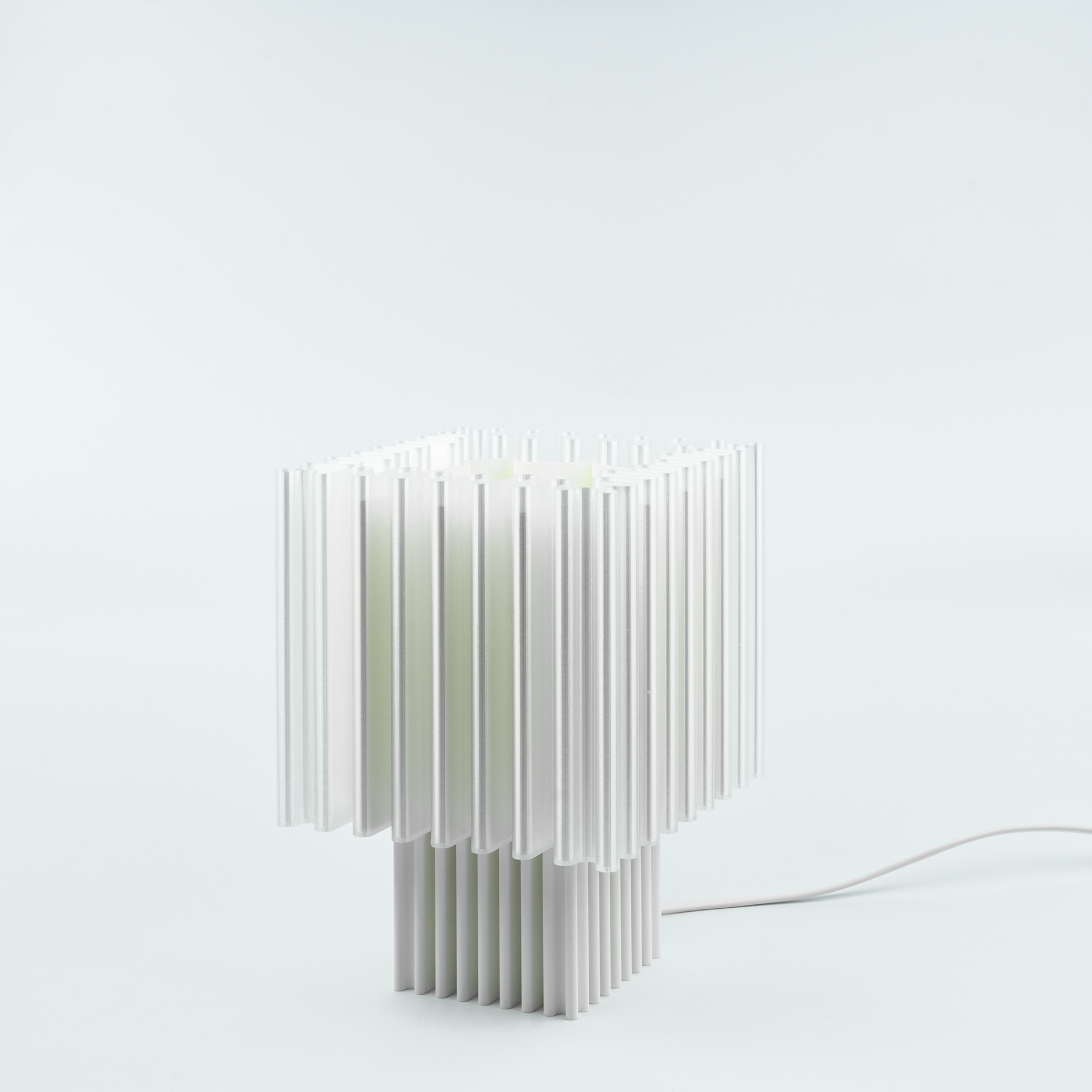 Zencube Table Lamp in Crystalline x Dove White