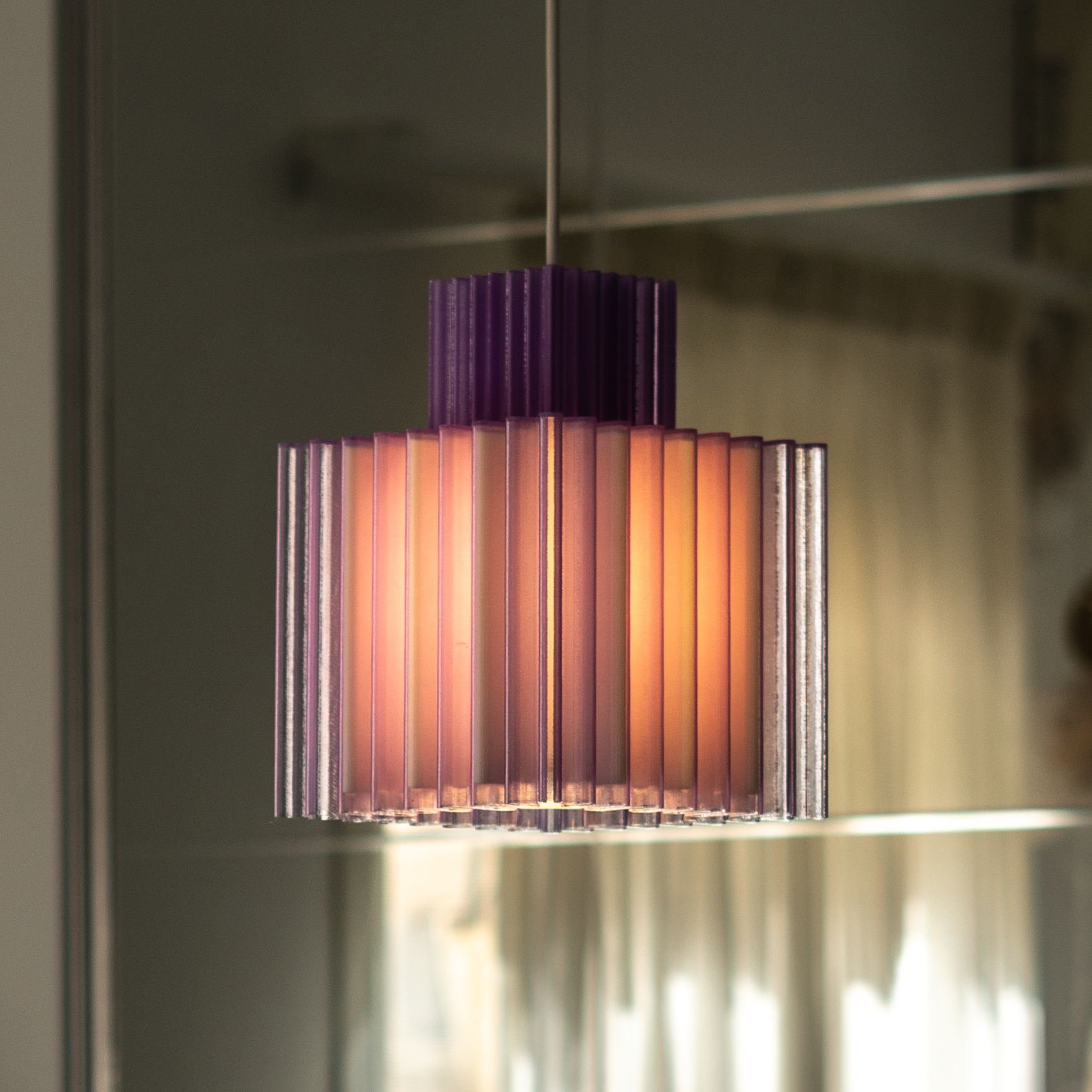 Zencube Pendant Lamp in Lilac Frost Purple