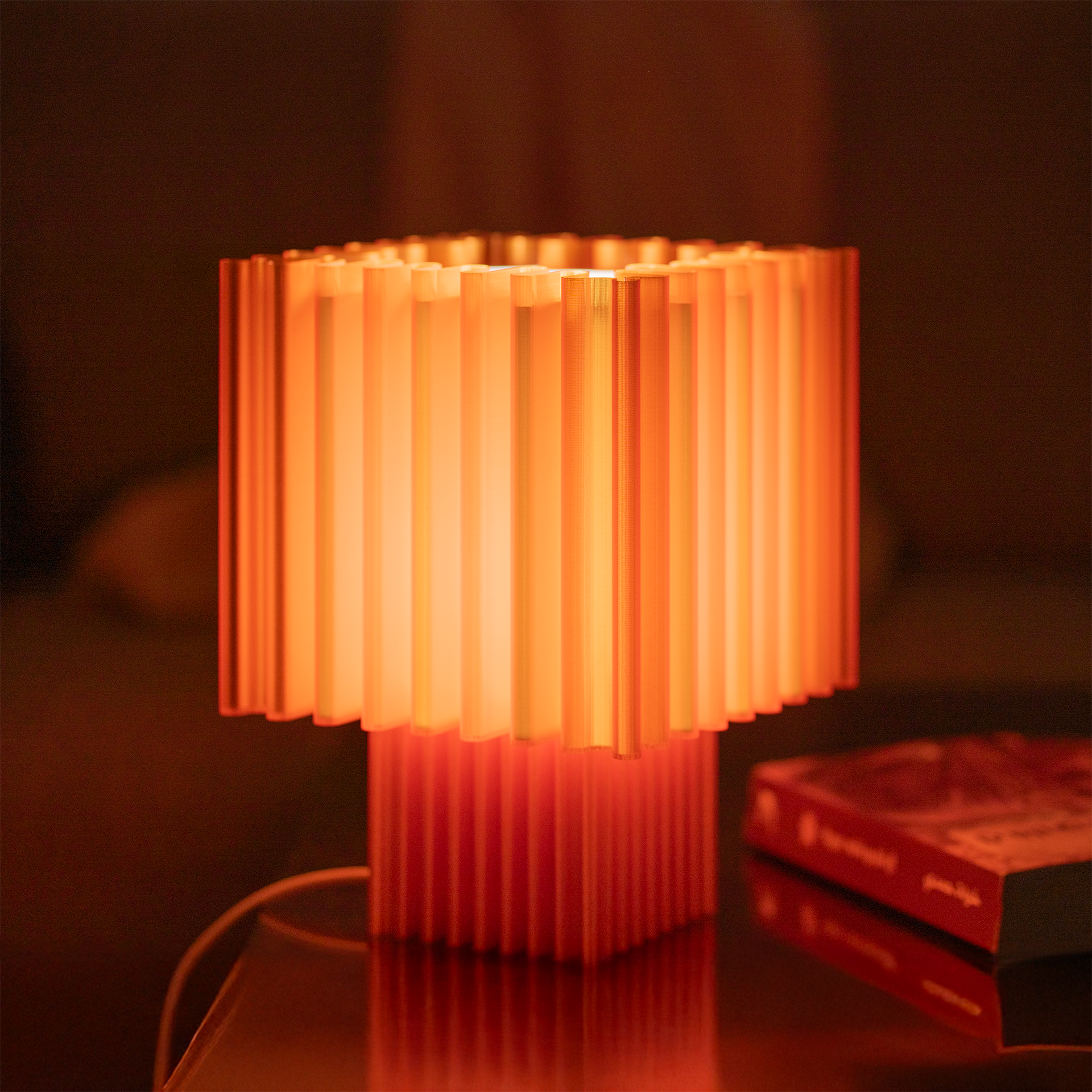 Zencube Table Lamp in Cosmic Orange
