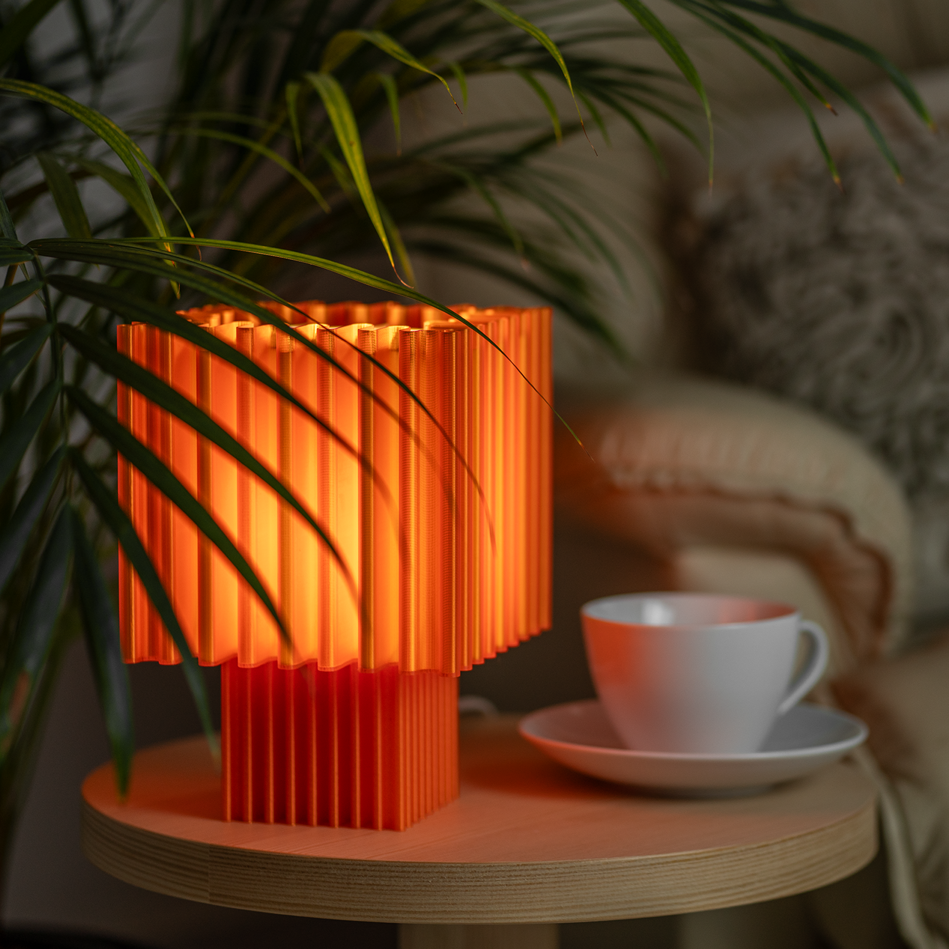Zencube Table Lamp in Cosmic Orange